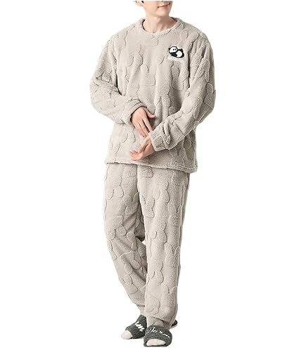 Amazon.co.jp: メンズパジャマセット冬の暖かいフランネルパジャマ男性